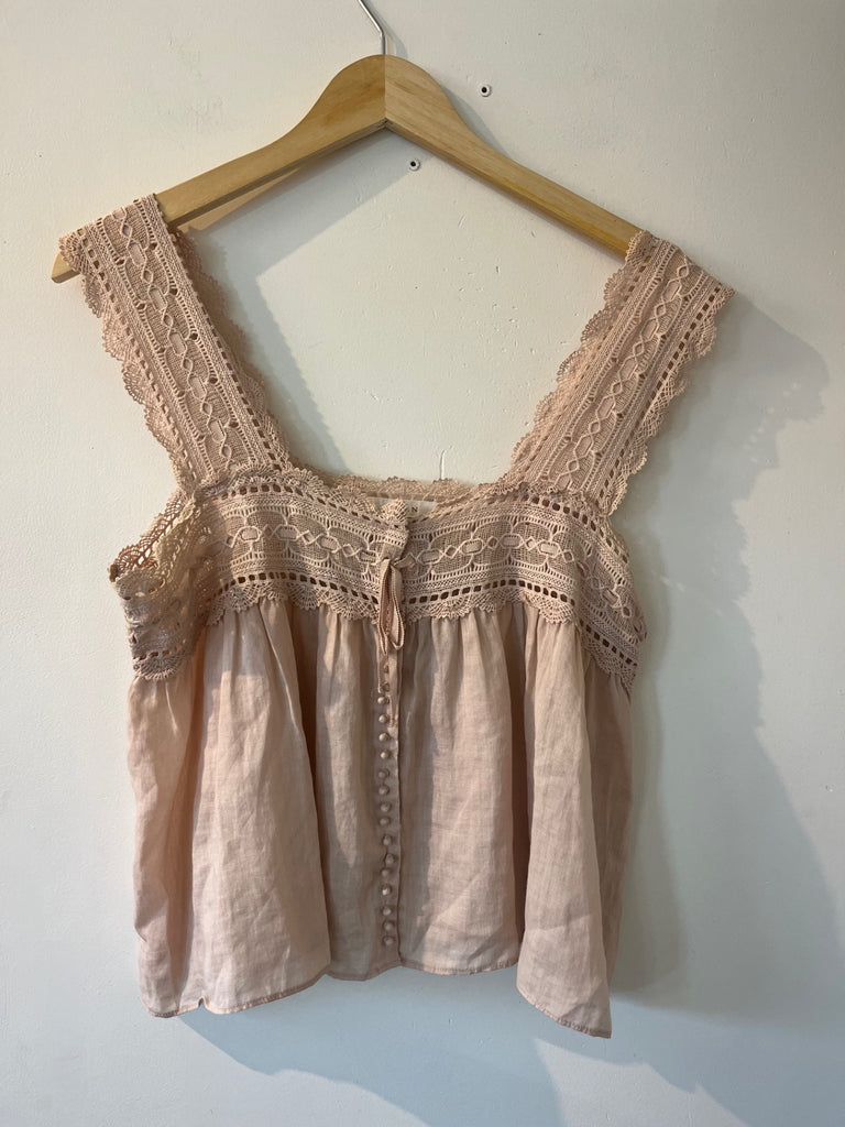 LOOP- Doen, Lace top, Sz S (#122)