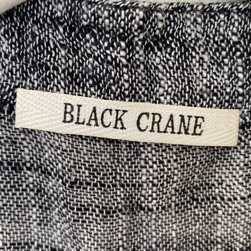 LOOP - Black Crane Cotton Blend Kimono, Sz One Size (#248)