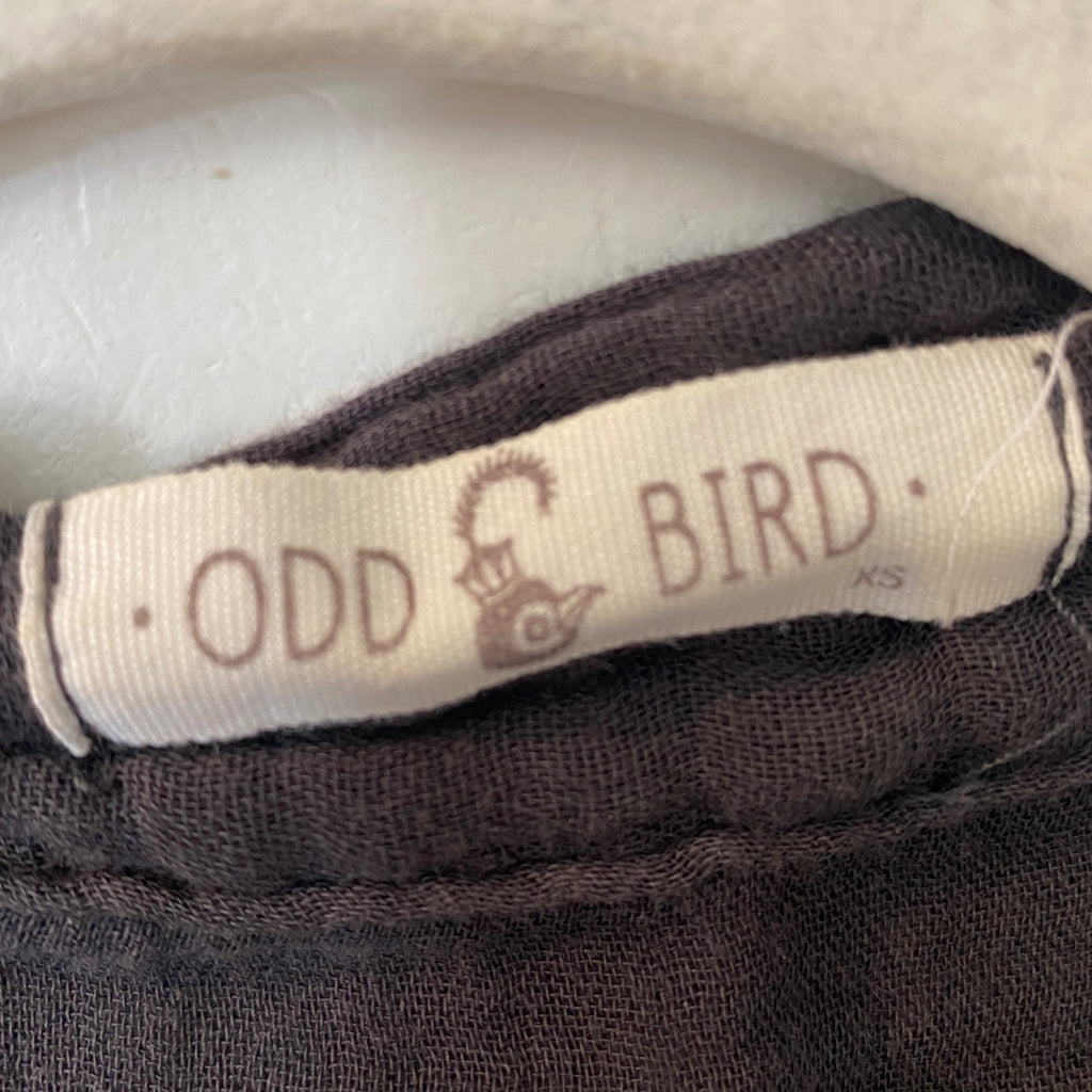LOOP - Odd Bird Tie-Front Cotton Top, Sz XS (#248)