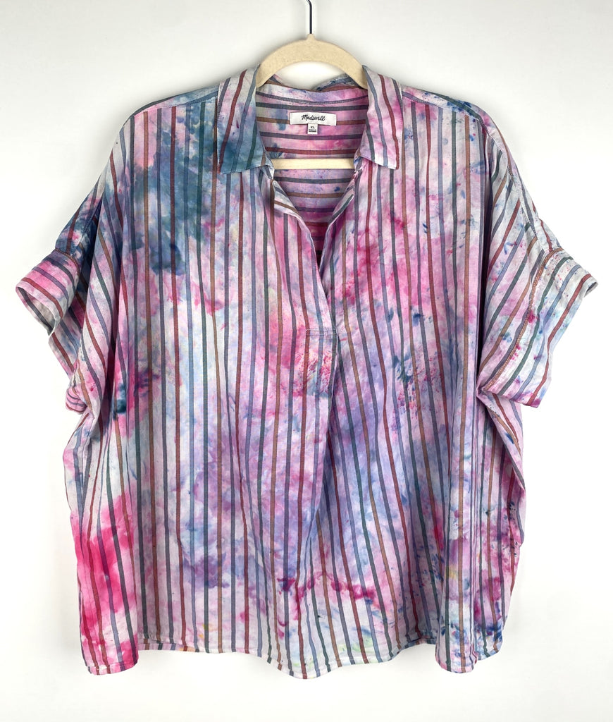 Hipcheck - Ice-Dyed Striped Top, Madewell, Sz XL 
