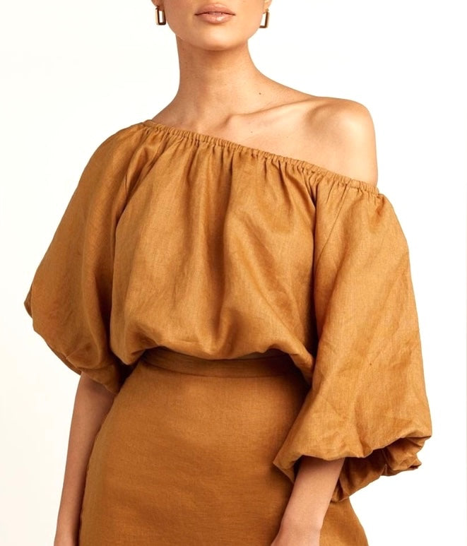 LOOP - DISSH Doe Linen Top, Sz 4 (#326)