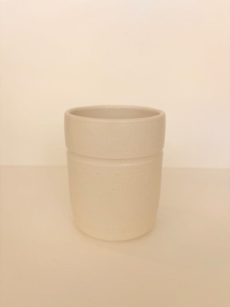 Coastline Ceramics Carved Cup, White