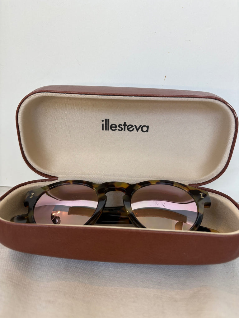 LOOP - Illesteva Round Mirrored Sunglasses (with case), #136