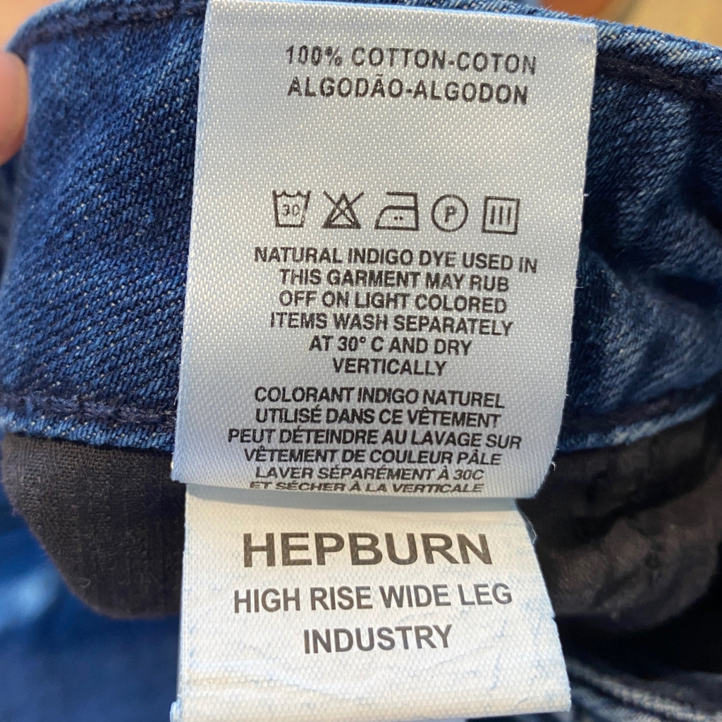 LOOP - DL1961 Hepburn Wide-Leg Raw Hem Jeans, Sz 26 (#52)
