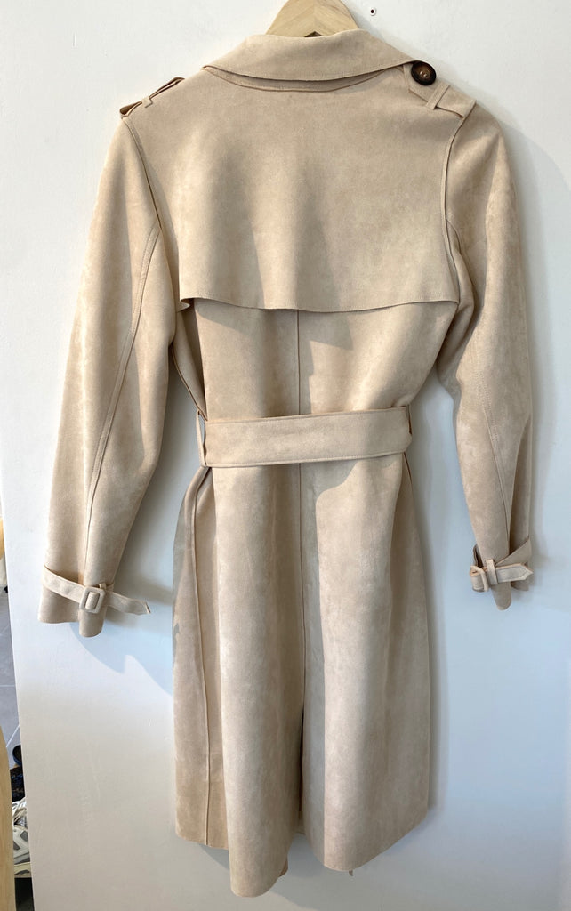 LOOP - Love Token Faux Suede Trench, Sz M (#454)
