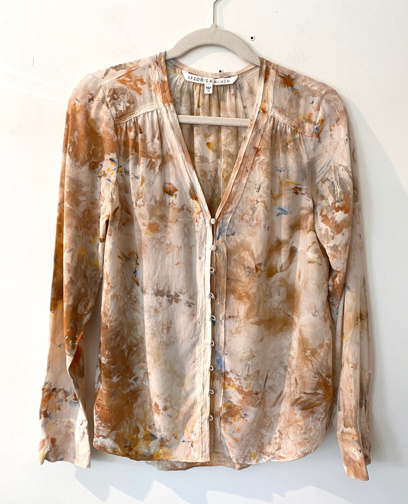 Hipcheck - Ice Dyed Silk Blouse, Veronica Beard, Sz 12