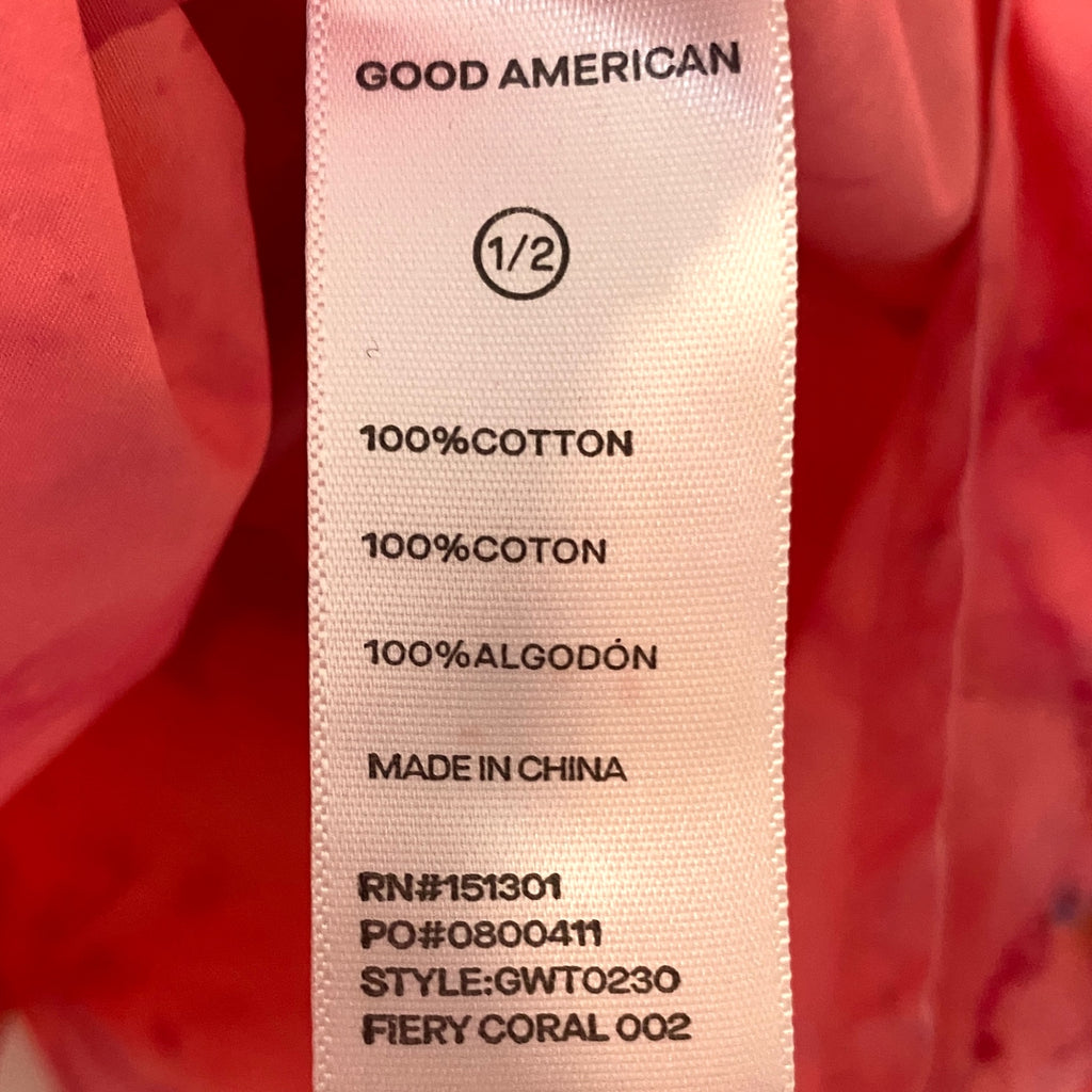 Hipcheck - Ice Dyed Cotton Top, Good American, Sz 1/2 