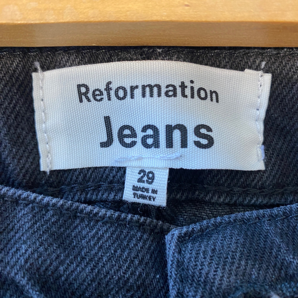 LOOP - Reformation Wide-Leg Jean Black, Sz 29 (#456)