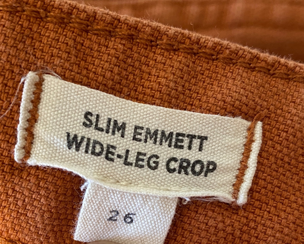 LOOP - Madewell Slim Emmett Wide-Leg Crop Pants, Sz 26 (#456)