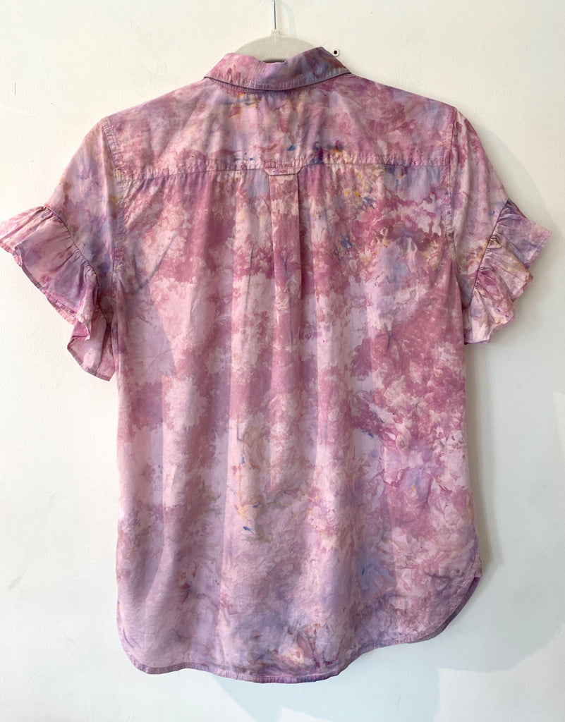Hipcheck - Ice Dyed Ruffled Sleeve Blouse, J. Crew, Sz 2