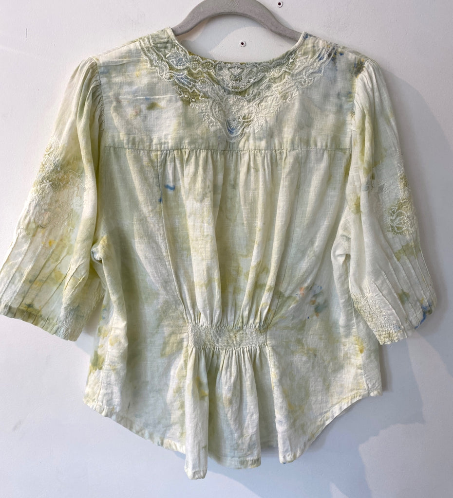 Hipcheck - Ice Dyed Embroidered Blouse, Free People, Sz Large