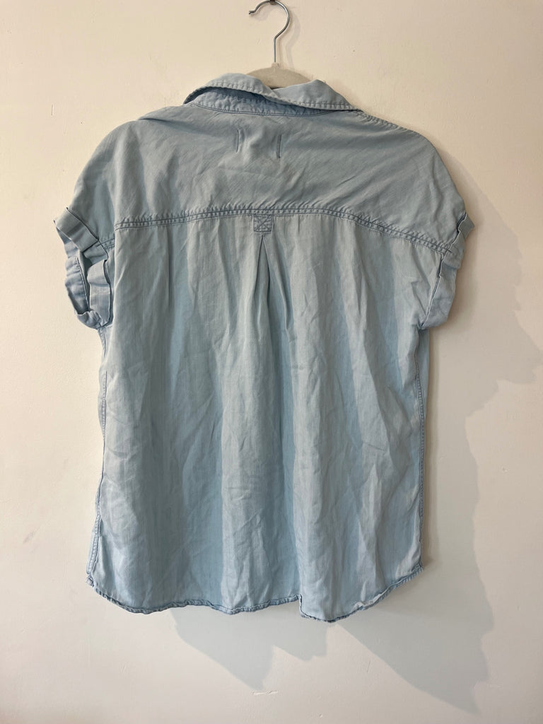 LOOP- Cosmic Blue Love Button up, Sz S (#274)