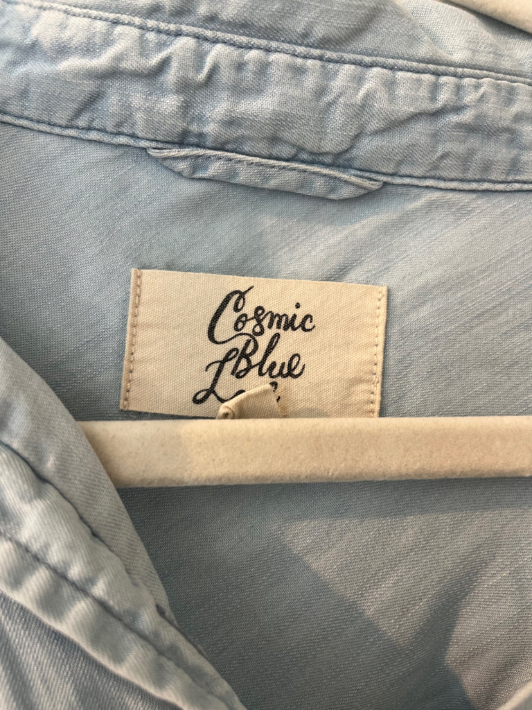 LOOP- Cosmic Blue Love Button up, Sz S (#274)