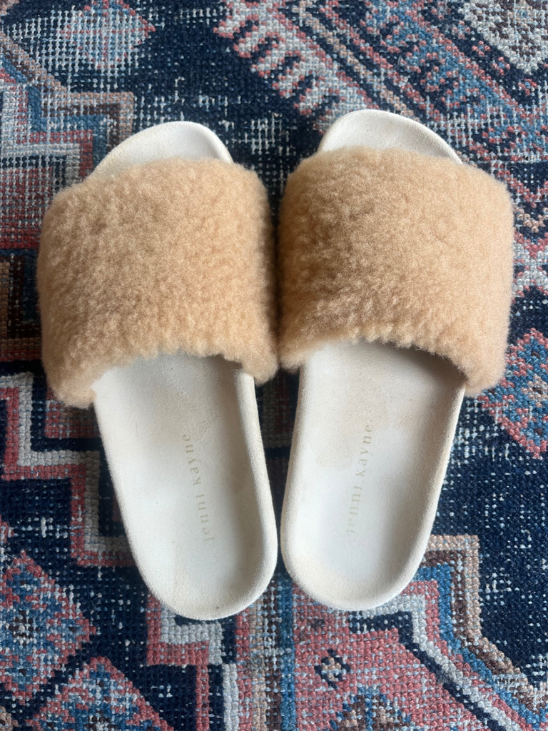 LOOP- Jenni Kanye Shearling Slides, Sz 37 (#122)