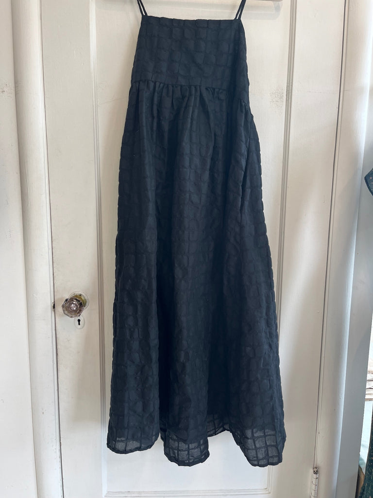 LOOP- Black Crane Maxi Dress, Sz Xs/S