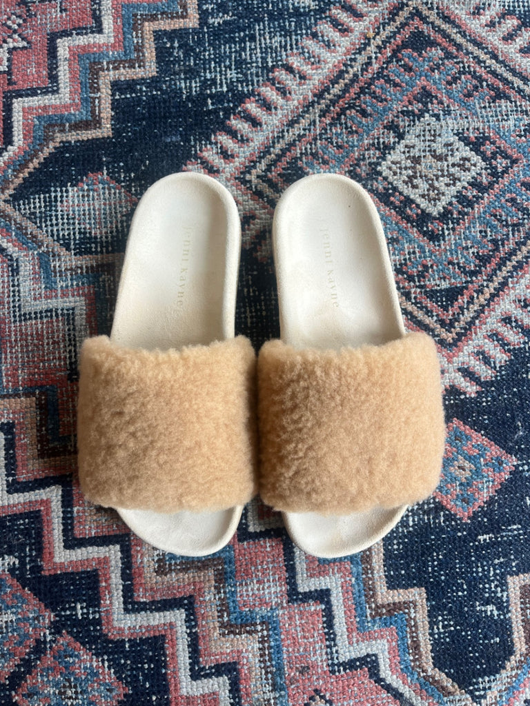 LOOP- Jenni Kanye Shearling Slides, Sz 37 (#122)