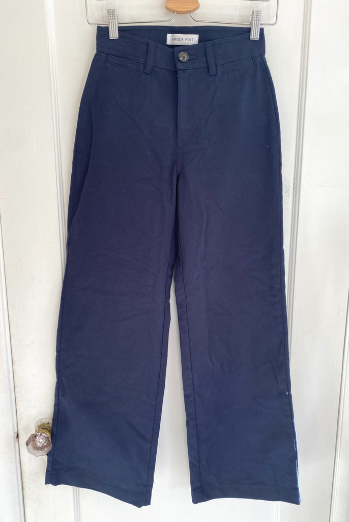 LOOP - Amour Vert Wide Leg Utility Pant Navy, Sz 0 (#450) NEW!
