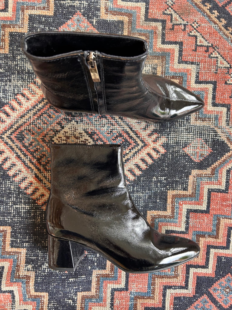 LOOP - La Canadienne Patent Leather Boots, Sz 8.5 (#338)