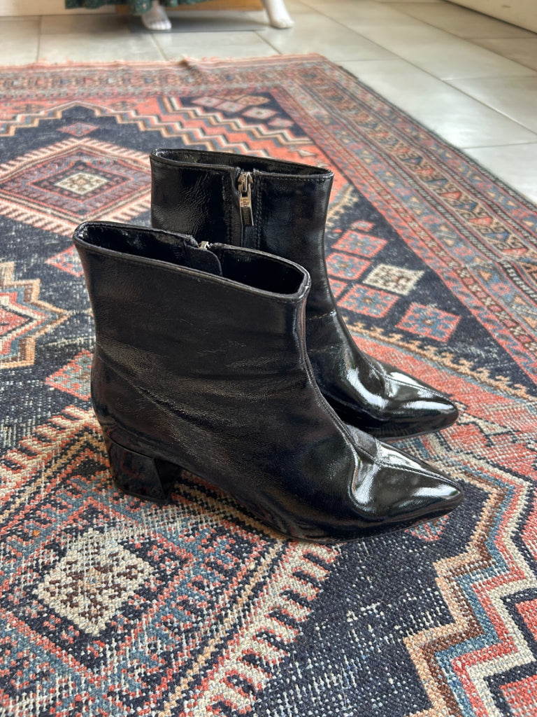 LOOP - La Canadienne Patent Leather Boots, Sz 8.5 (#338)