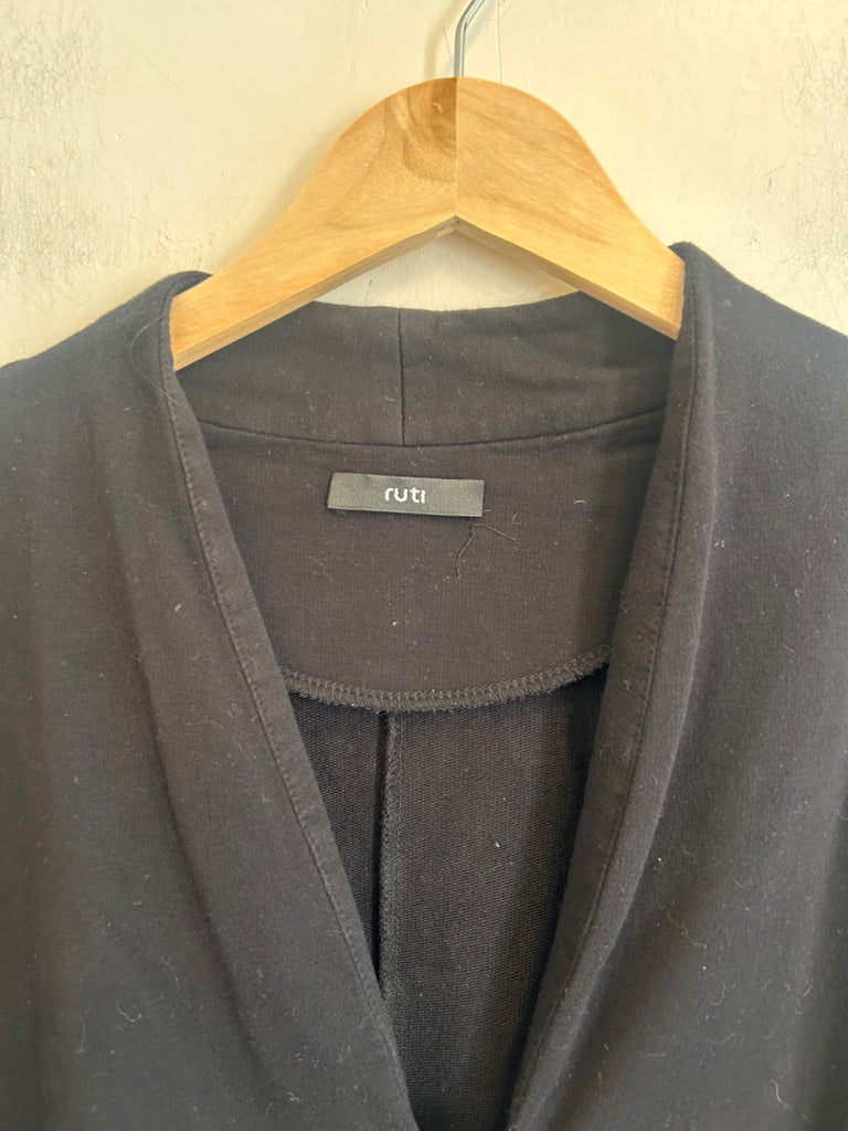 LOOP - Ruti Black Zippered Cardigan, Sz L/XL (#80)