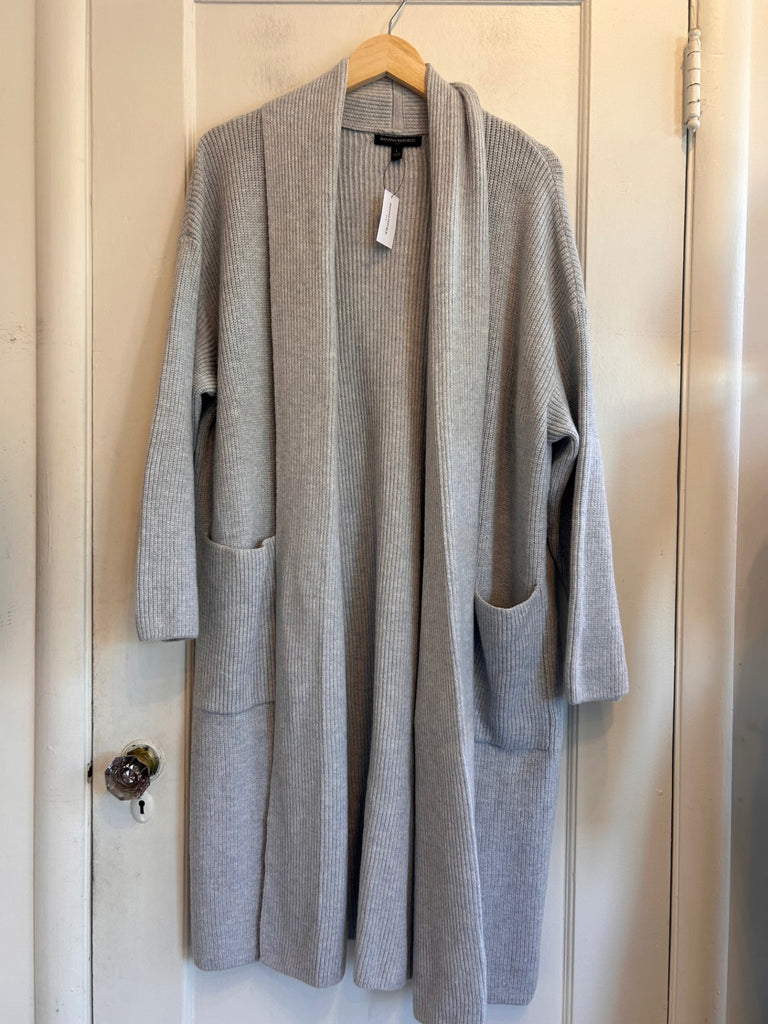 LOOP - Banana Republic Long Gray Sweater Coat, NEW, Sz L (#462)