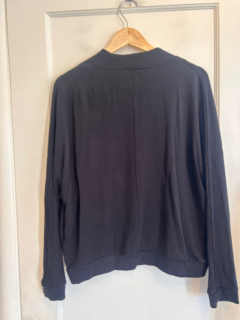 LOOP - Ruti Black Zippered Cardigan, Sz L/XL (#80)