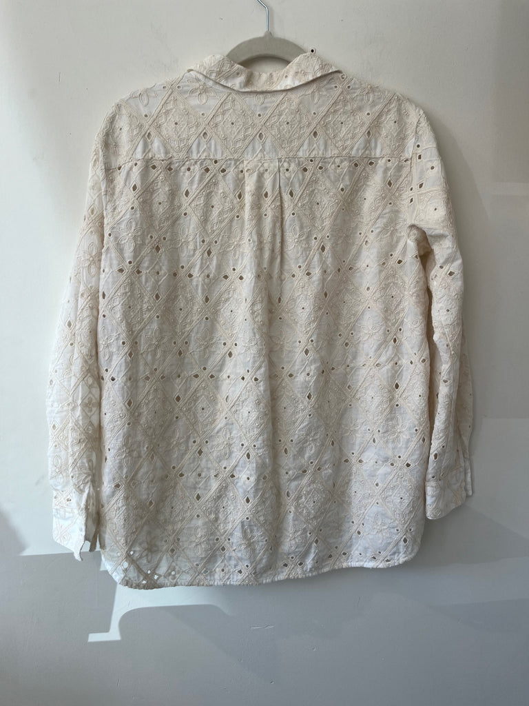 LOOP- Sézane Embroidered Button-Up Blouse, Sz S (#19)