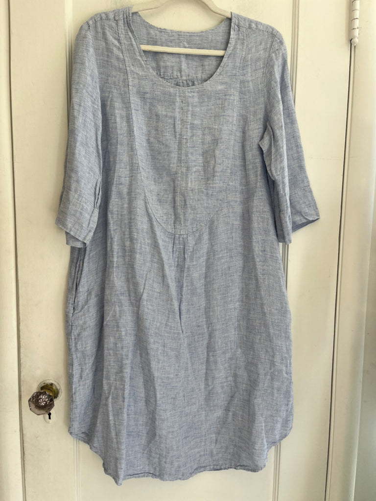 LOOP - Striped Linen Dress, Sz. ~M (#19)