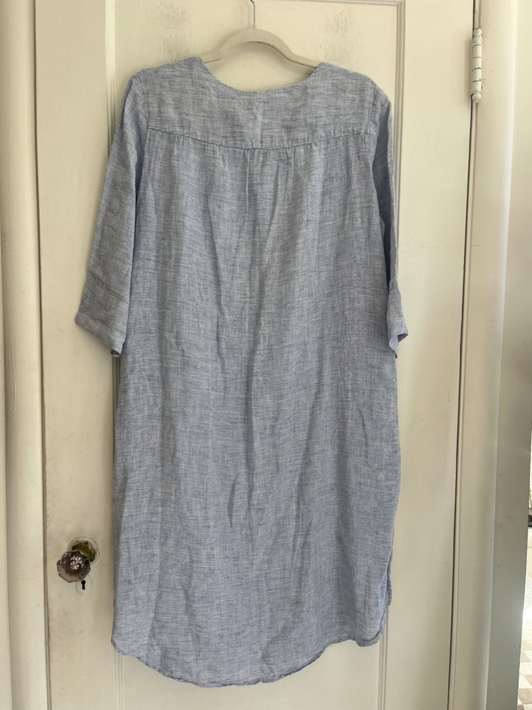 LOOP - Striped Linen Dress, Sz. ~M (#19)