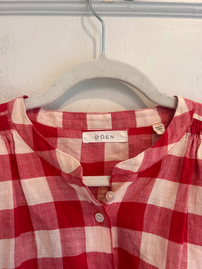 LOOP - Doen Gingham Top, Sz L (#218)