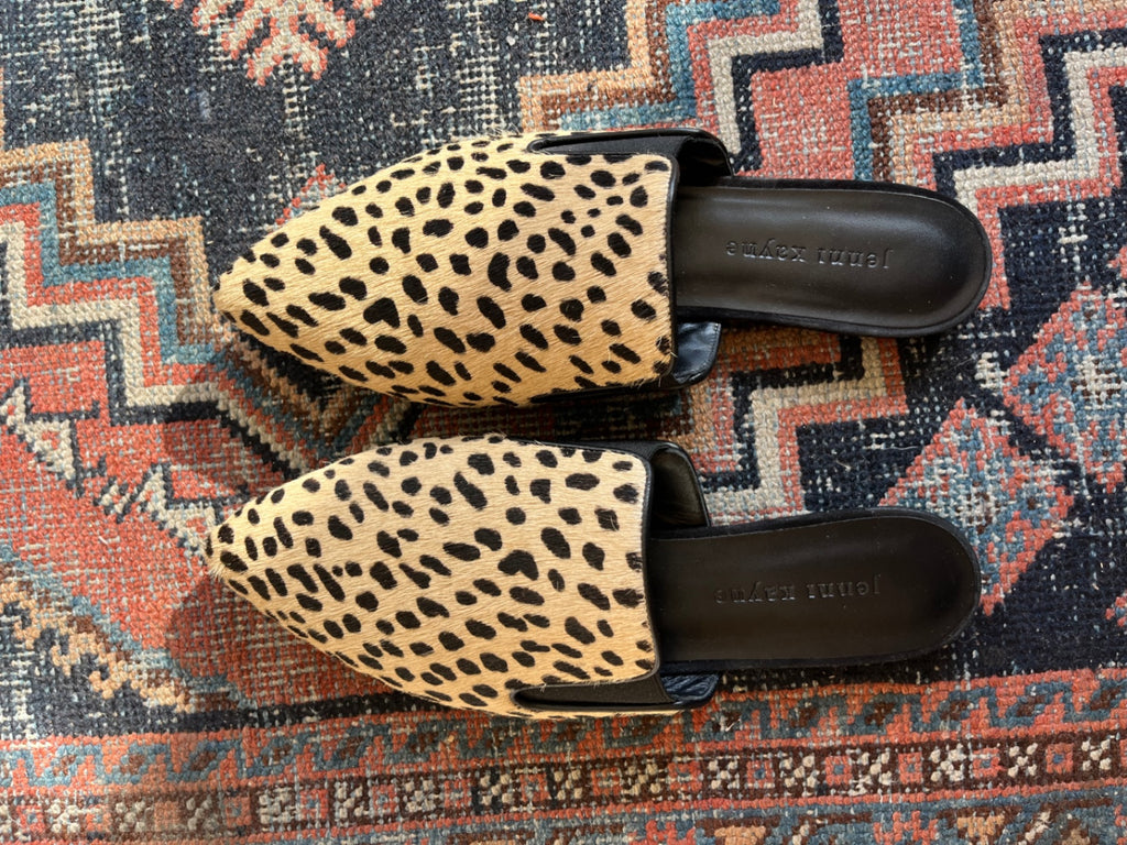 LOOP - Jenni Kanye Leopard Calf Mule Slides (New), Sz 39 (#291)