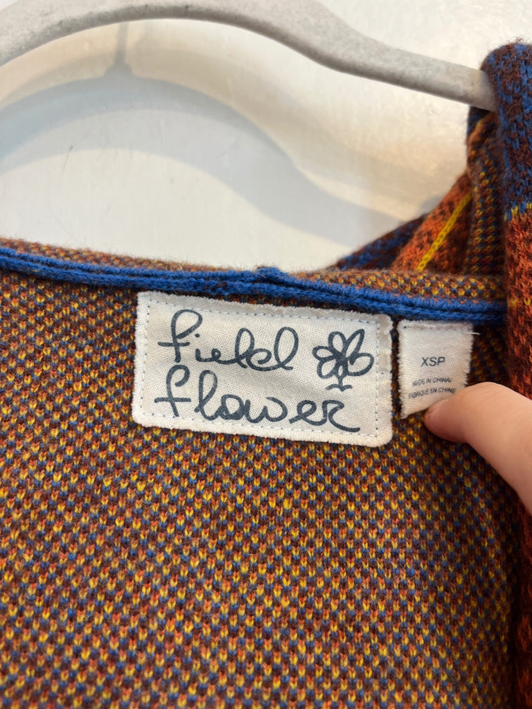 LOOP - Field Flower Hooded Knit Coat, Sz XS (#108)