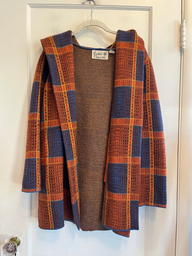 LOOP - Field Flower Hooded Knit Coat, Sz XS (#108)