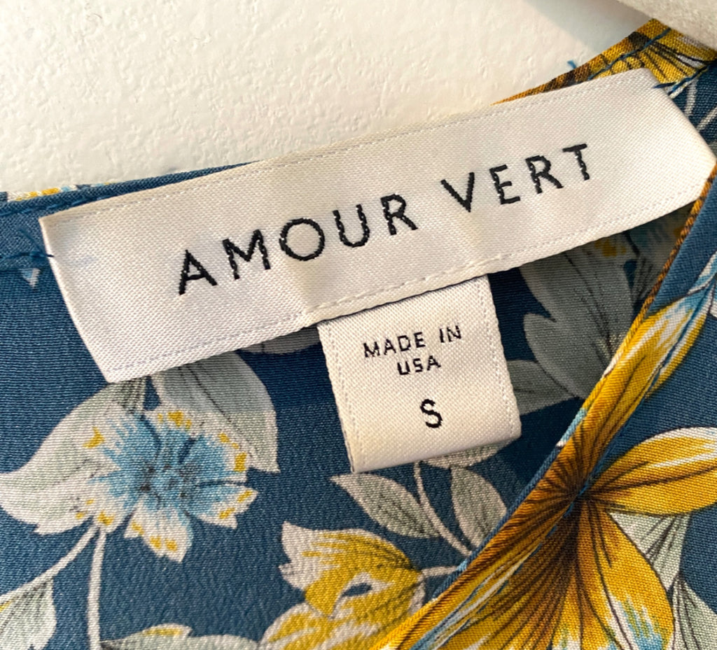LOOP - Amour Vert Silk Floral Blouse, Sz Small (#18)