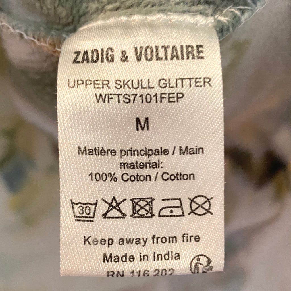 Hipcheck - Ice Dyed Zadig & Voltaire Skull Sweatshirt, Sz Med