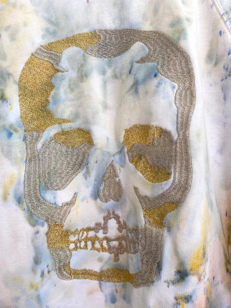 Hipcheck - Ice Dyed Zadig & Voltaire Skull Sweatshirt, Sz Med