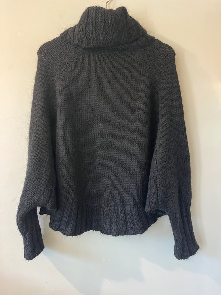 Mami “Poncho Style” Cable Knit Tutleneck, (#425)