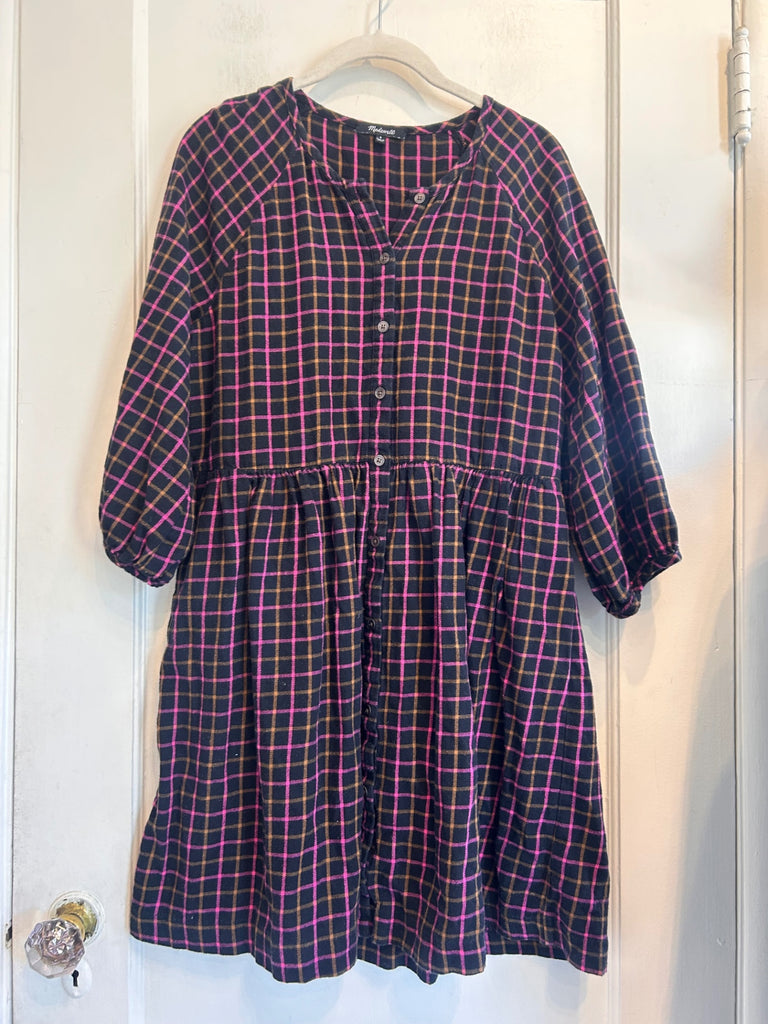 LOOP- Madewell Grid Dress, Sz. 0 (#118)