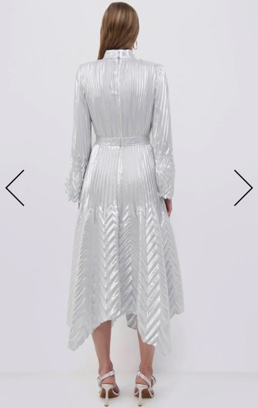 LOOP - Jonathan Simkhai Masha Metallic Midi Dress, Sz 6 (#326)