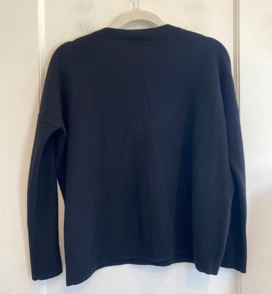 LOOP - J. Crew V-Neck Cashmere Sweater Black, Sz XS (#51)