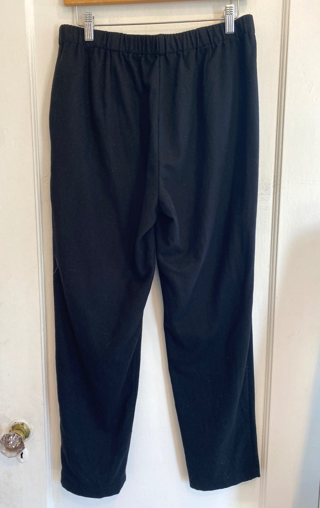 LOOP - Eileen Fisher Elastic Waist Wool Pants Black, Sz S(#51)