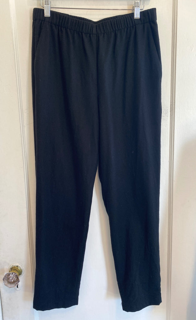 LOOP - Eileen Fisher Elastic Waist Wool Pants Black, Sz S(#51)