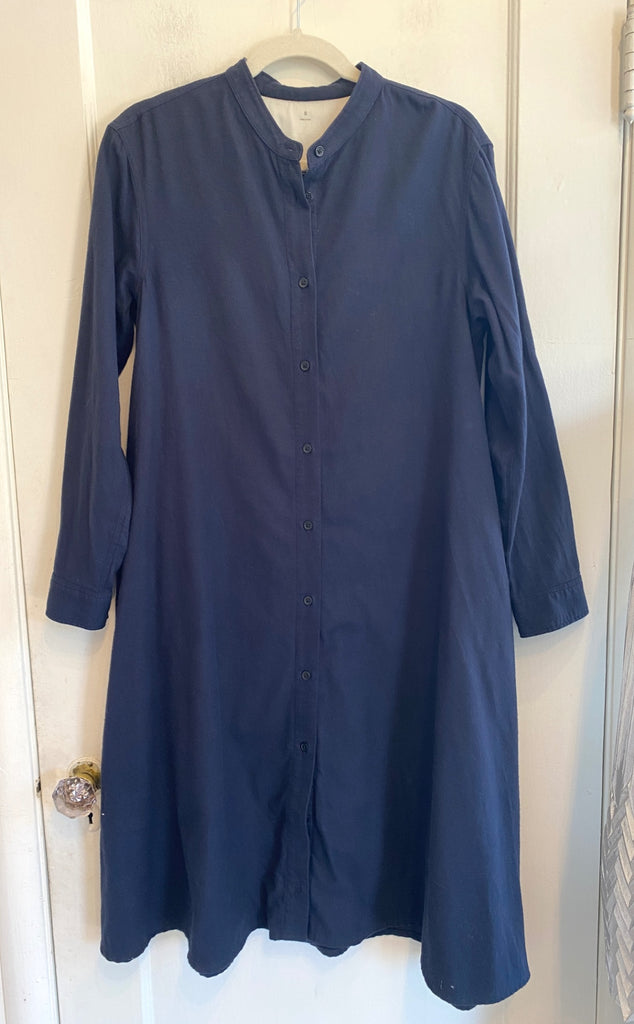 LOOP - MUJI Button-Front Flannel Dress, Sz S (#51)