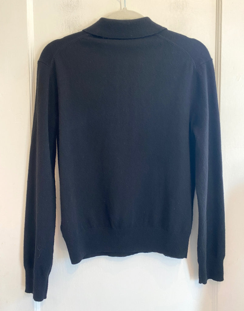 LOOP - Everlane Collared Cashmere Sweater Black, Sz S (#51)