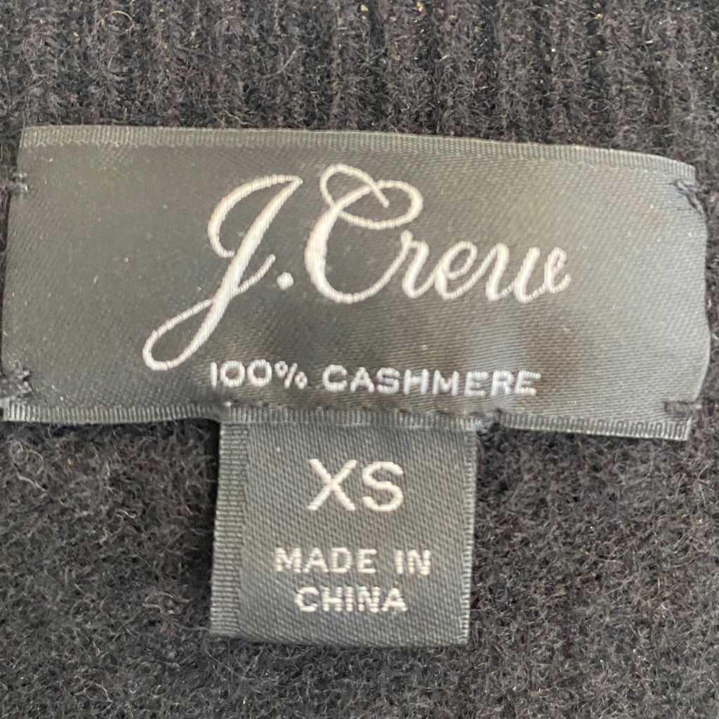 LOOP - J. Crew V-Neck Cashmere Sweater Black, Sz XS (#51)
