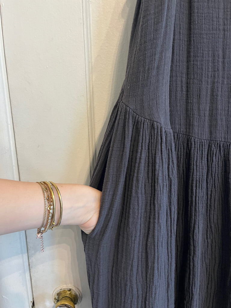 LOOP - Textured Cotton Gauze Maxi Dress, Sz S (#423)