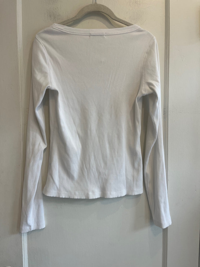 LOOP - Buck Mason Ribbed Scoop Neck Long Sleeve Tee, Sz M (#456)