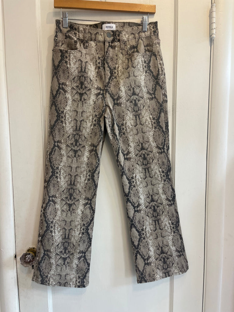 LOOP- Pistola Denim Snakeskin Straight Leg Jeans, Sz 29 (#456)