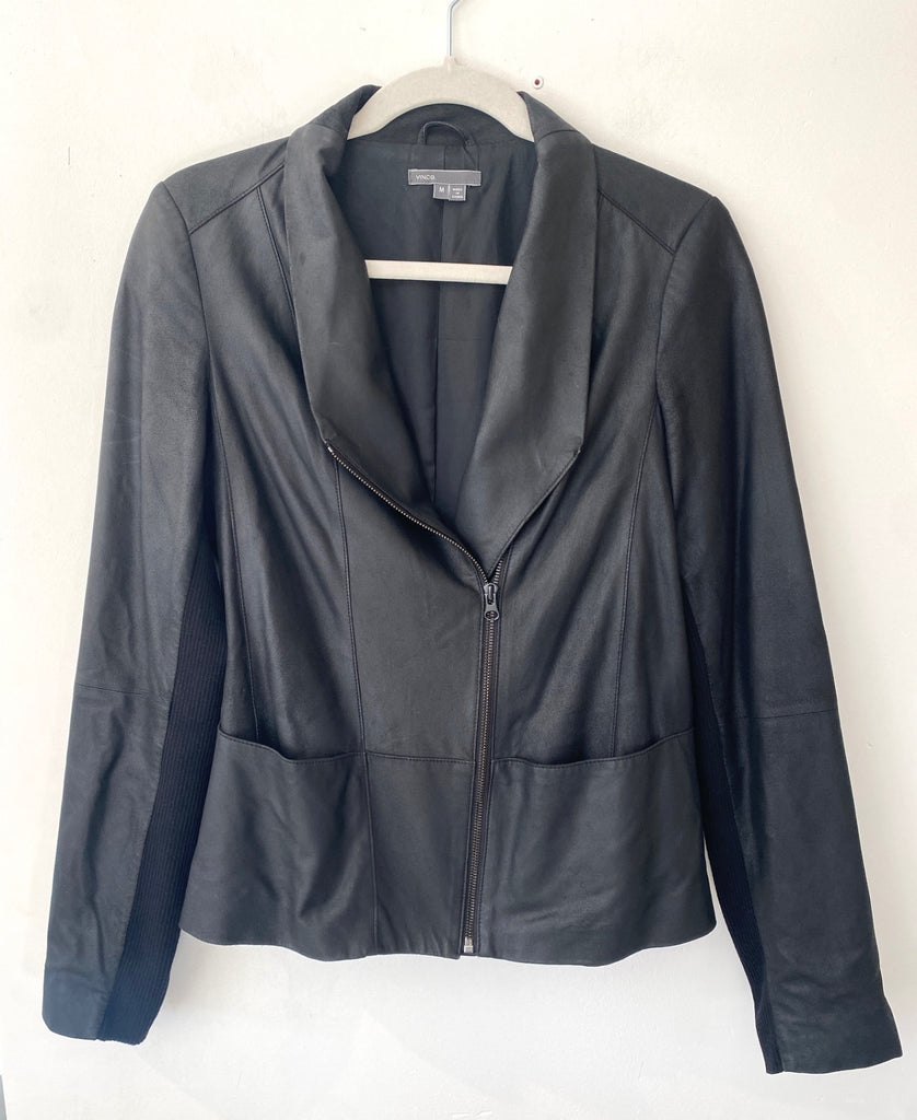 LOOP - Vince Leather Jacket, Sz M (#116)