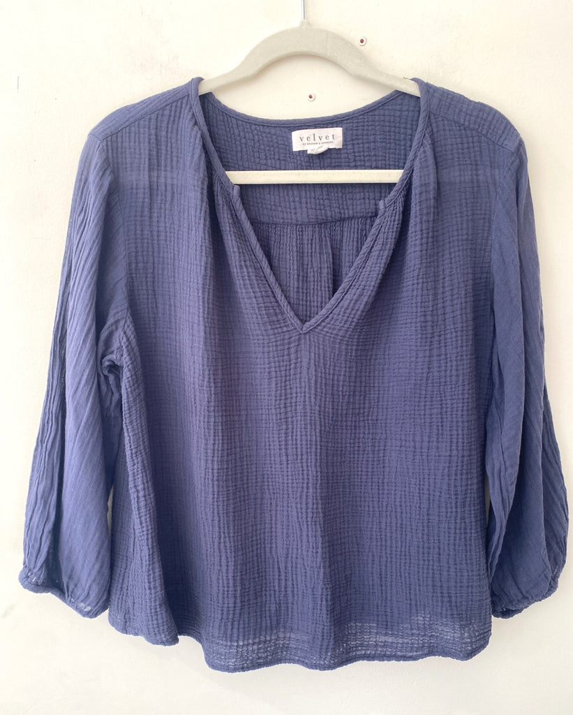 LOOP - Velvet Gauze Cotton Top, Sz S (#460)